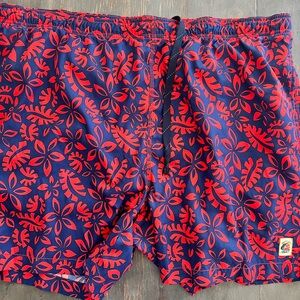 Tommy Bahama Red Floral on Blue Men's Swim Shorts
